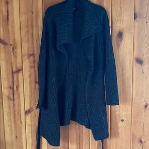 Daisy Fuentes Black Cardigan Sweater with Asymmetrical Hem